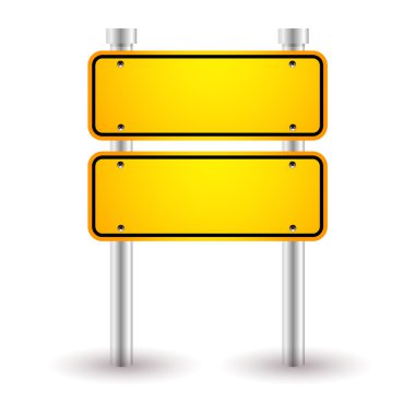 Yellow blank road sign clipart