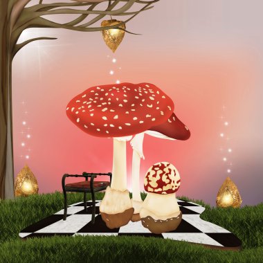 Enchanted nature series - wonderland background clipart