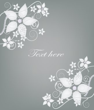 Elegant silver decoration with diamonds clipart