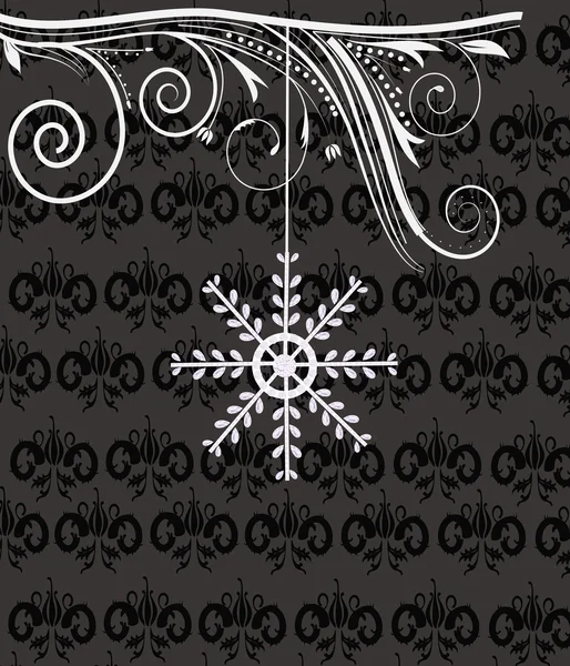 Зимний фон с драгоценной снежинкой — стоковый вектор