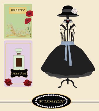 Fashion vintage collection clipart