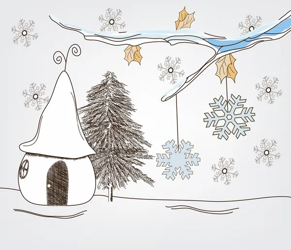 Paysage hivernal fantastique — Image vectorielle