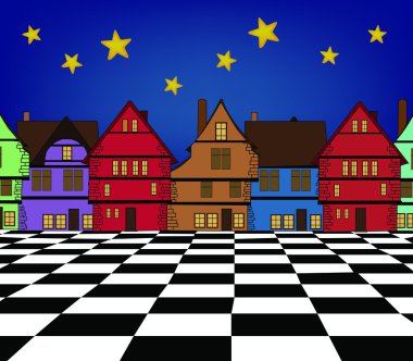 Little fantasy village clipart