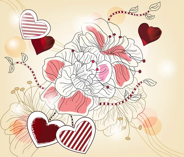 Composition artistique valentine — Image vectorielle