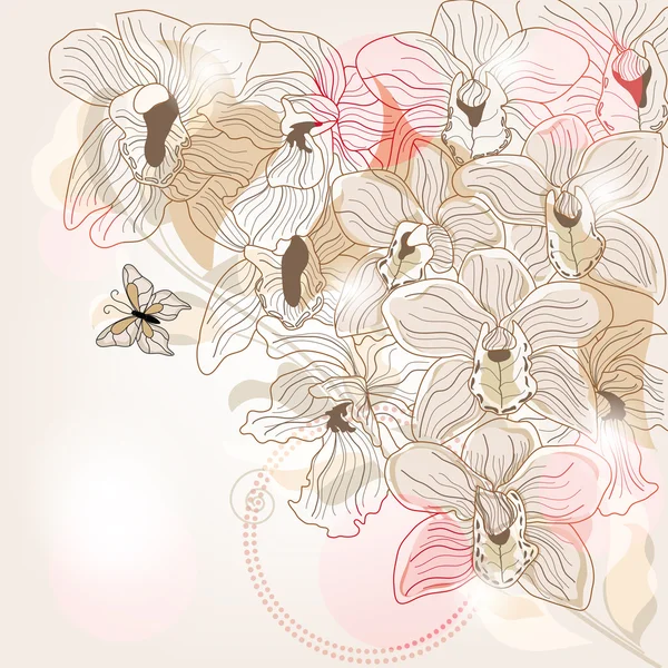 Полностью украшенный орхидея фон — стоковый вектор