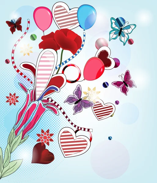 Love for fantasy series - carte postale fantaisie printemps — Image vectorielle