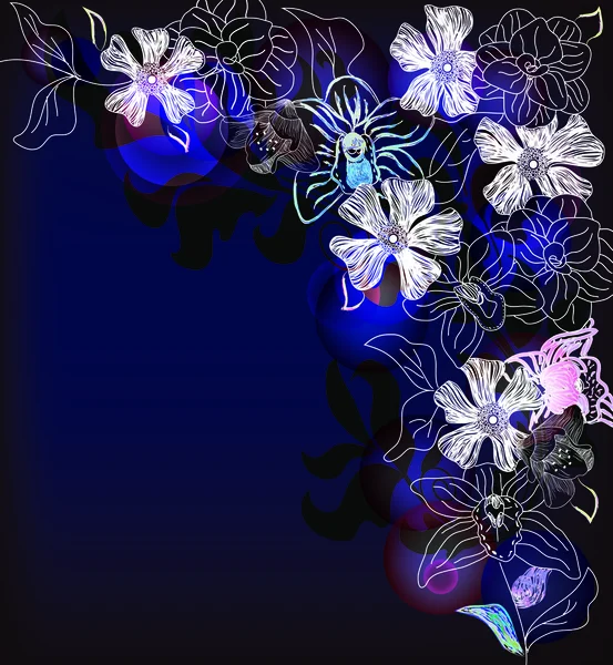 芸術的な花の組成 — ストックベクタ