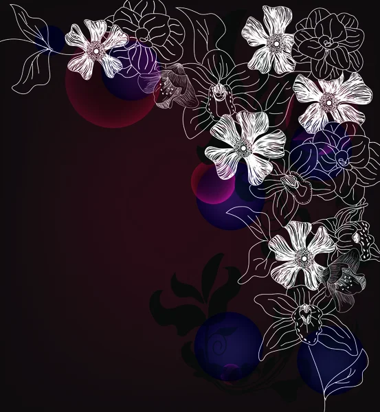 手绘艺术花卉背景 — 图库矢量图片