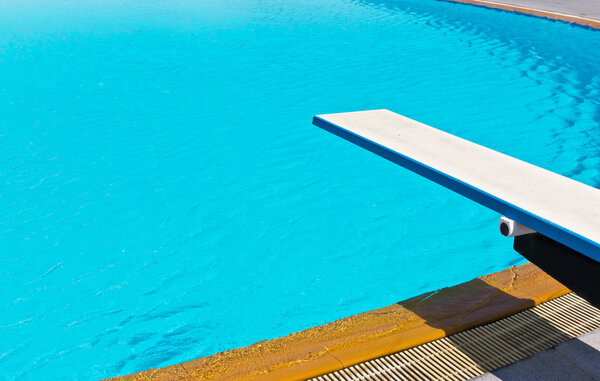 Springboard on swimming pool