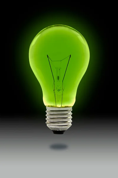 Green light blub — Stockfoto