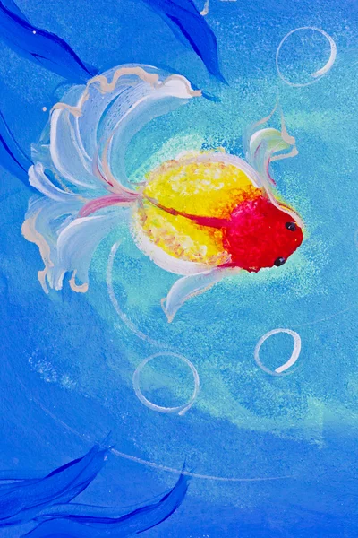 Obraz zlaté rybky ve vodě — Stock fotografie