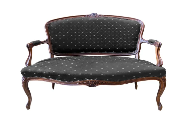 Vintage zwart Luxe fauteuil geïsoleerd met uitknippad — Stockfoto