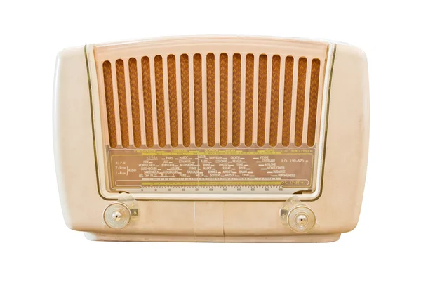 Vintage radio geïsoleerd met uitknippad — Stockfoto