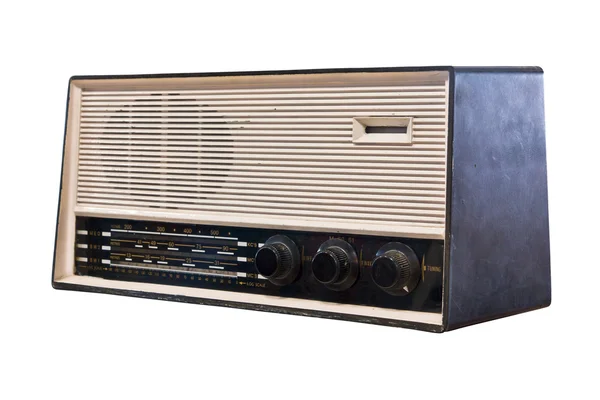 Vintage radio geïsoleerd met uitknippad — Stockfoto
