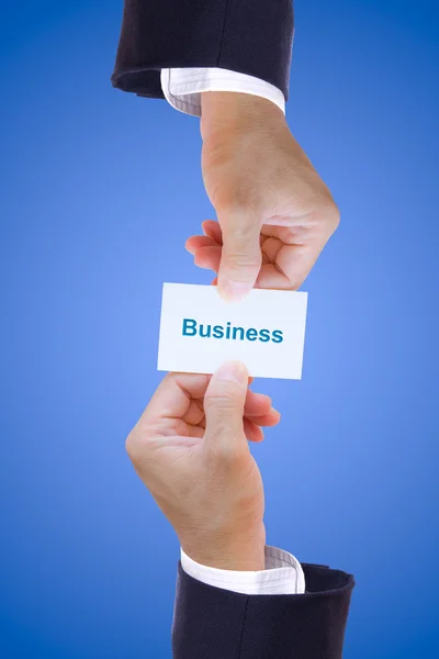 Hand holding business card — Stock Photo, Image