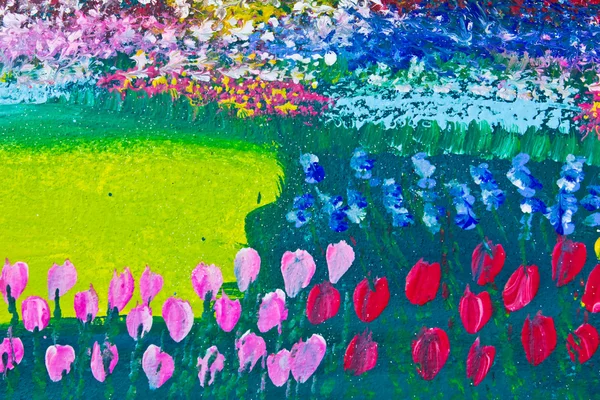 Роспись тюльпанового поля — стоковое фото