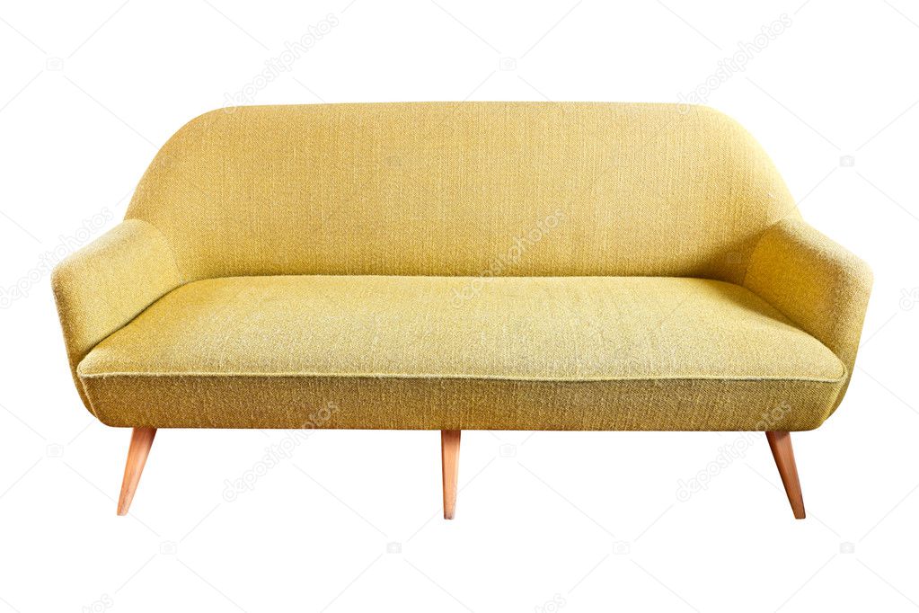 Brown sofa isolated with clipping path