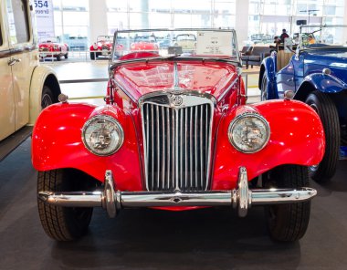 Vintage car MG TF display at Thailand International motor expo 2 clipart