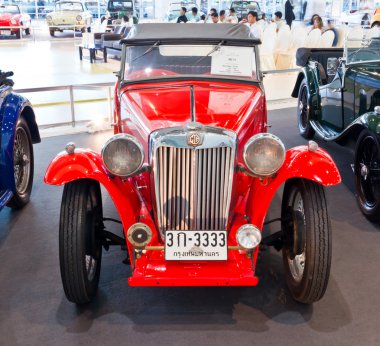 Vintage car MG TB display at Thailand International motor expo 2 clipart