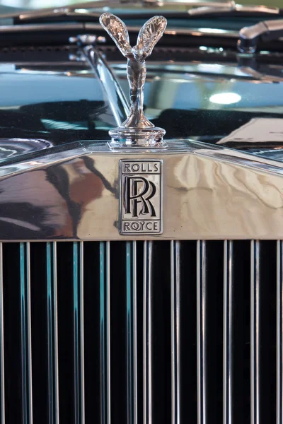 stock image Logos of Classic car Rolls Royce Corniche display at Thailand In