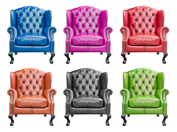 Collection of luxury armchair isolated with clipping path — Stock Photo, Image