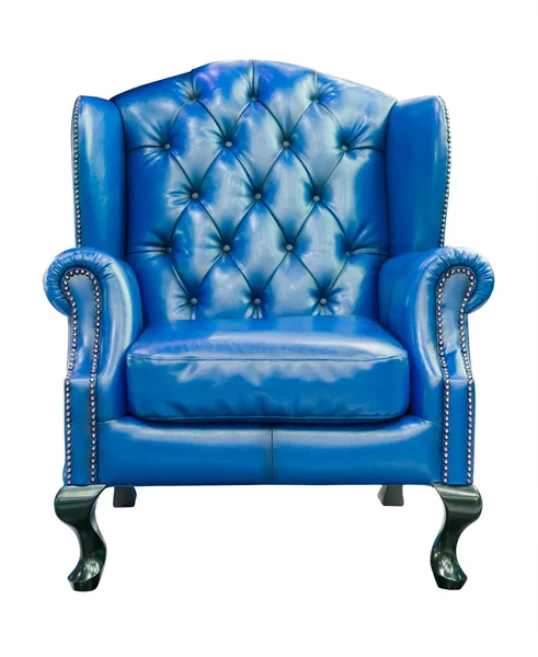 Fauteuil de luxe bleu isolé avec chemin de coupe — Photo