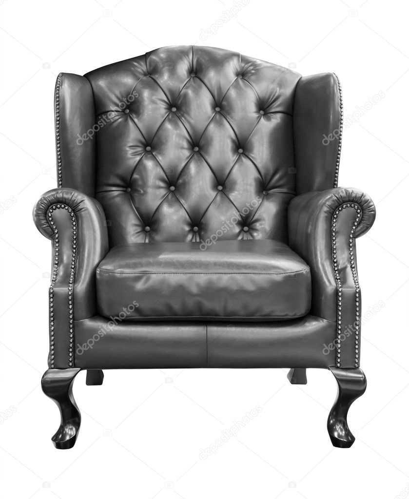 Black luxury armchair isolated with clipping path