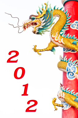 ejderha heykeli ve mutlu yeni yıl 2012