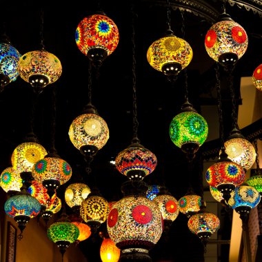Mosaic Turkish style lanterns clipart