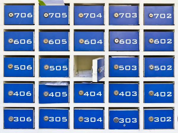 Dřevěné poštovní schránky — Stock fotografie