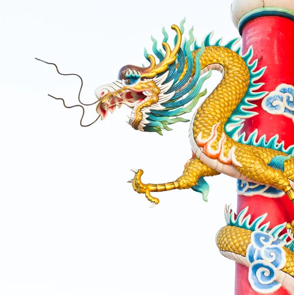 Statue de dragon dans le temple chinois — Photo