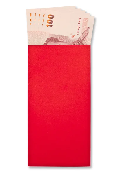 Geld in rotem Umschlag zum chinesischen Neujahrsfest — Stockfoto