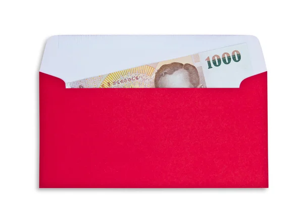 Money in red envelope for give to on chinese new year wit — Stock Photo, Image