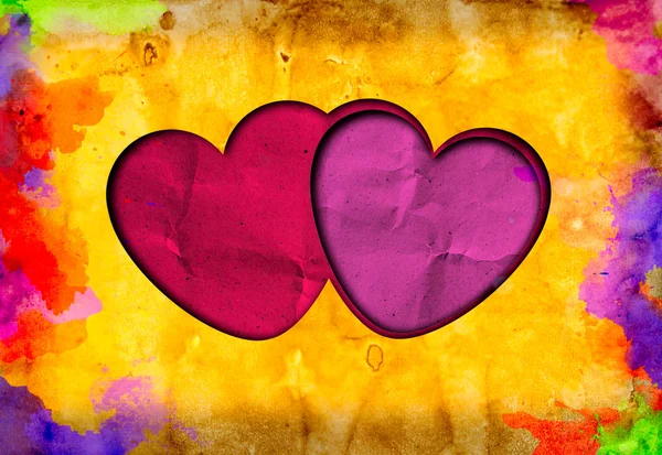 Grunge αγάπη χαρτί καρδιά — Φωτογραφία Αρχείου