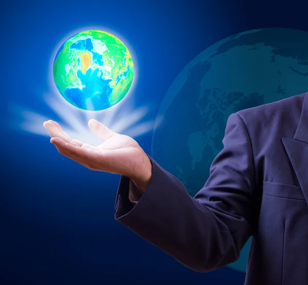 Earth globe in hand — Stock Photo, Image