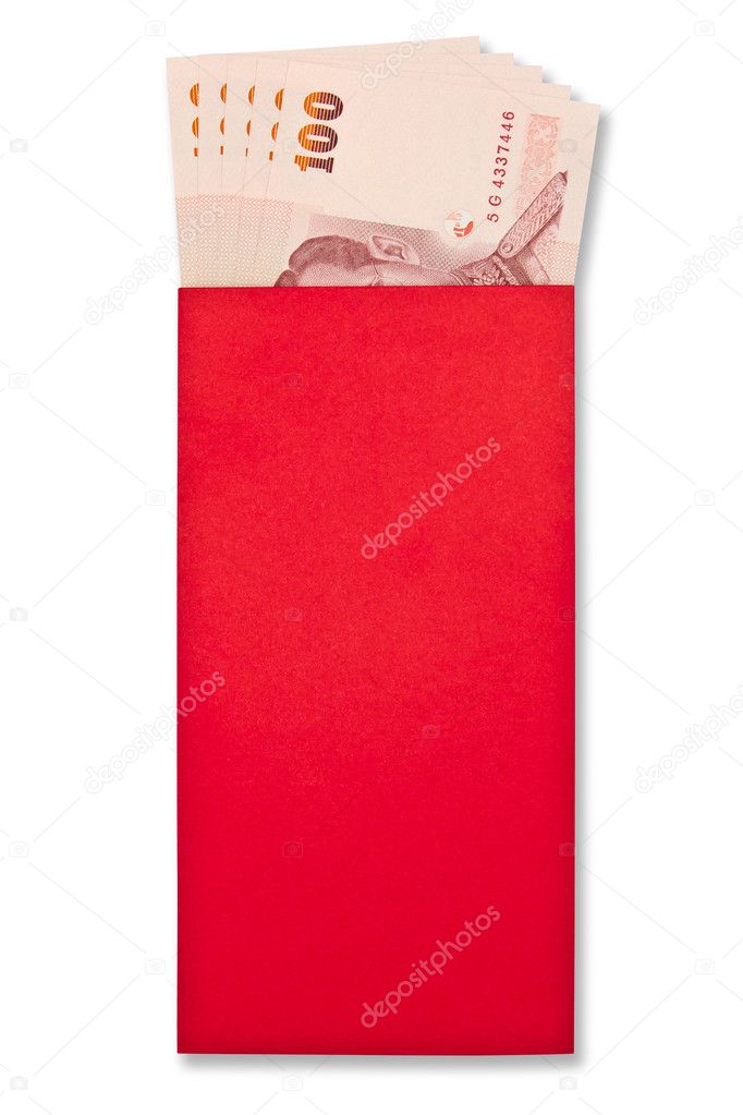 Money in red envelope for give to on chinese new year