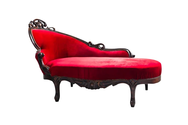 Lyx röd soffa isolerade med urklippsbana — Stockfoto