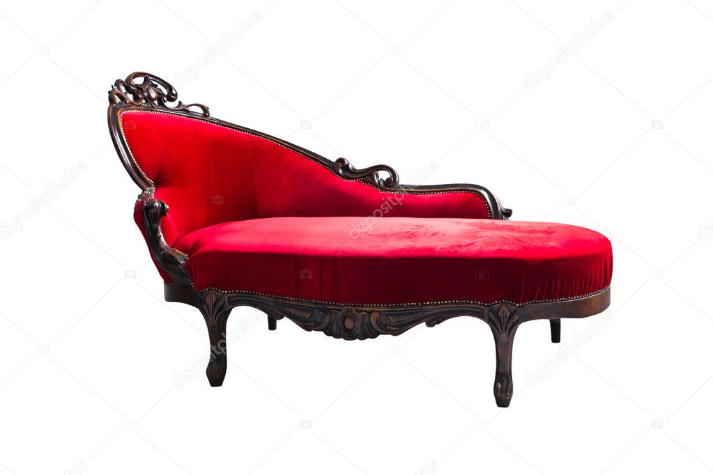 Luxury red sofa isolated with clipping path