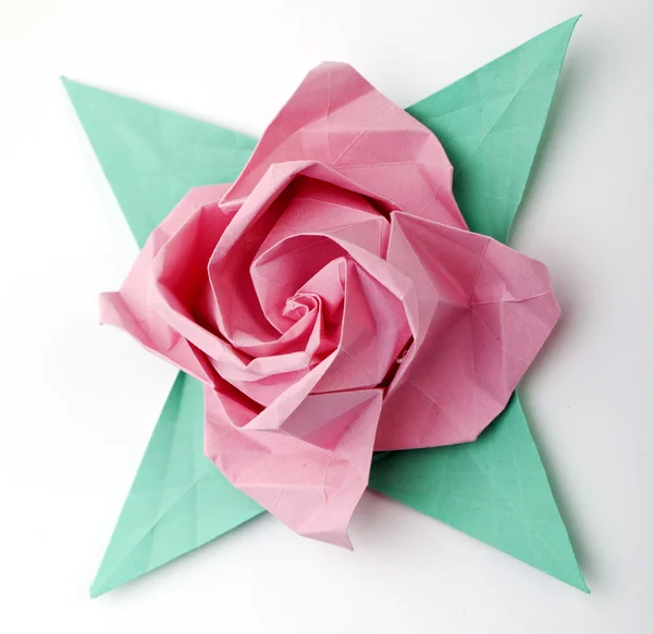 stock image Origami a pink rose