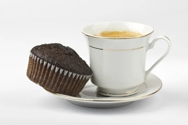 Espresso with chocolate cake — Stock Photo, Image