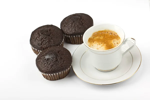 Espresso with chocolate cake — Stock Photo, Image