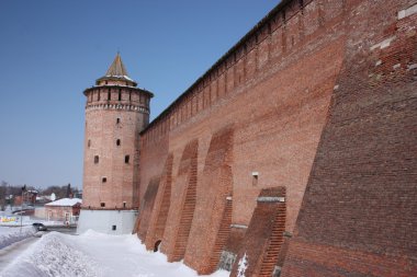 Kolomna kremlin Moskova bölgesi. Kremlin duvarı ve marinkin Kulesi.