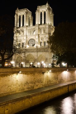 Paris notre dame Katedrali ve seine Nehri