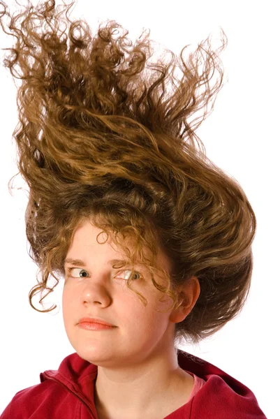 Wind blown hair — Stock Photo, Image