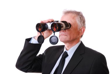 Businessman with binoculars clipart