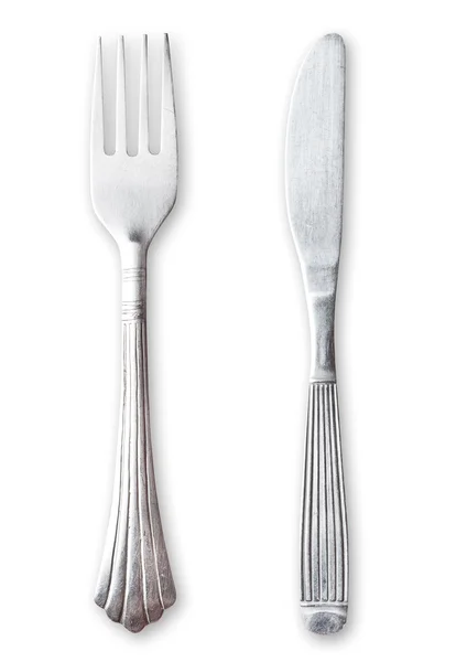 Fork and knife. Clipping path. — Stock Photo, Image
