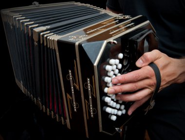 Playing traditional bandoneon. clipart