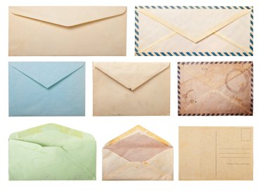 Old envelopes and postcard. clipart
