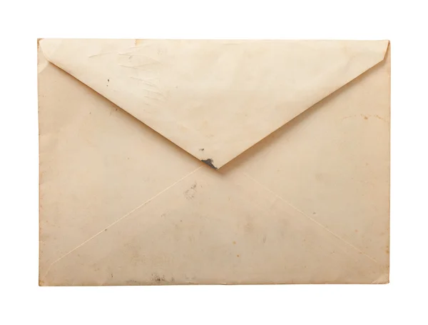 Oude envelop, geïsoleerd. — Stockfoto
