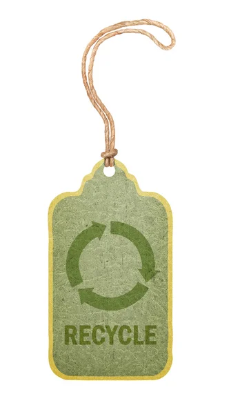 Etikett mit Recycling-Symbol. — Stockfoto